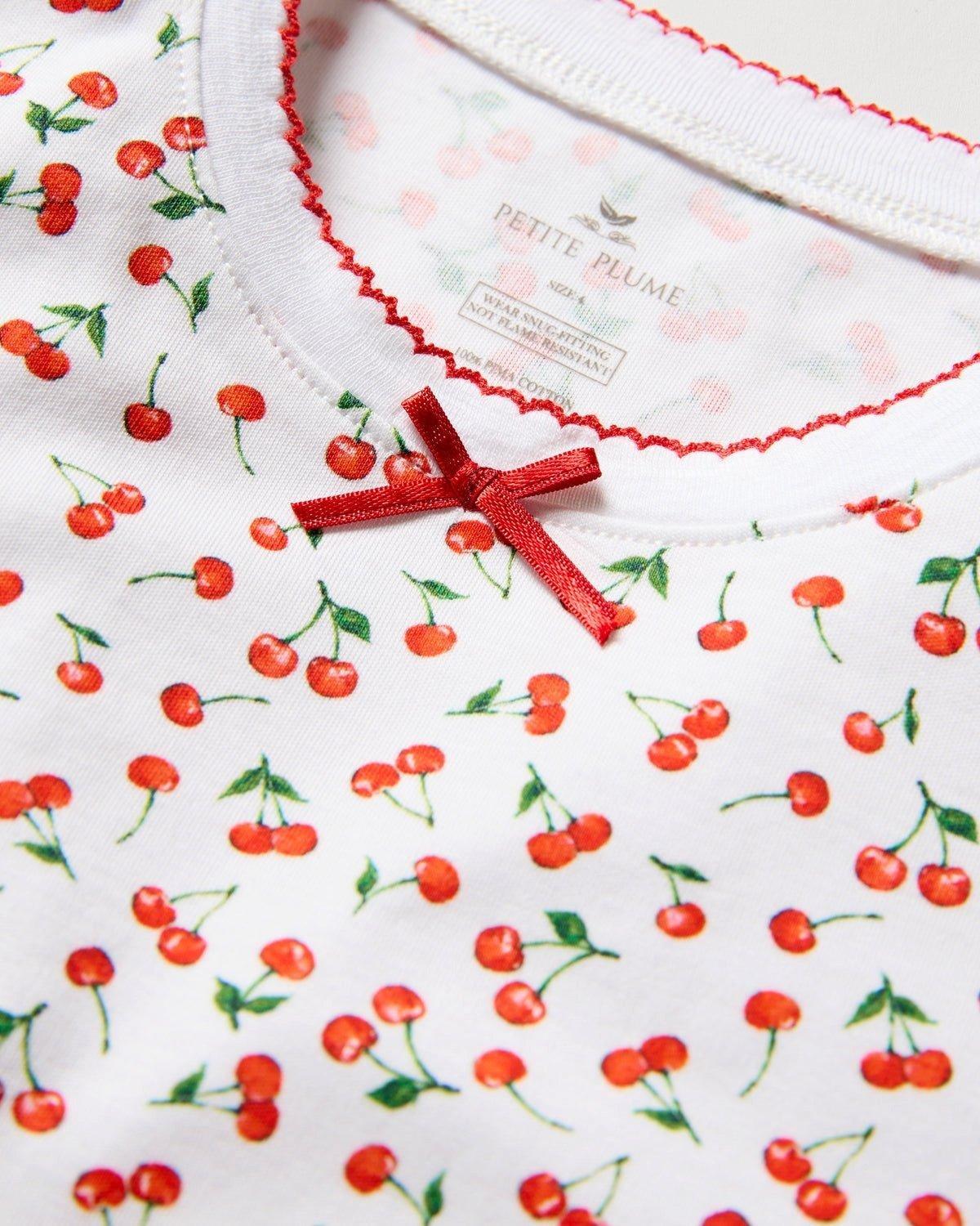 Kids Pima Snug Fit Pajama in Cherry Orchard image number 3