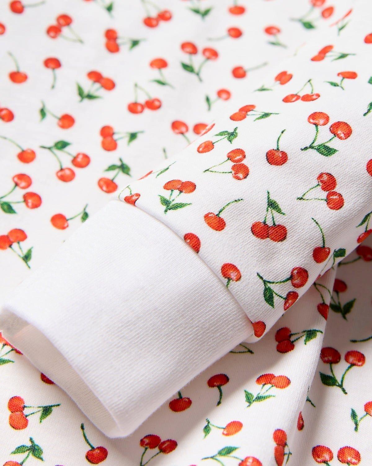 Kids Pima Snug Fit Pajama in Cherry Orchard image number 4
