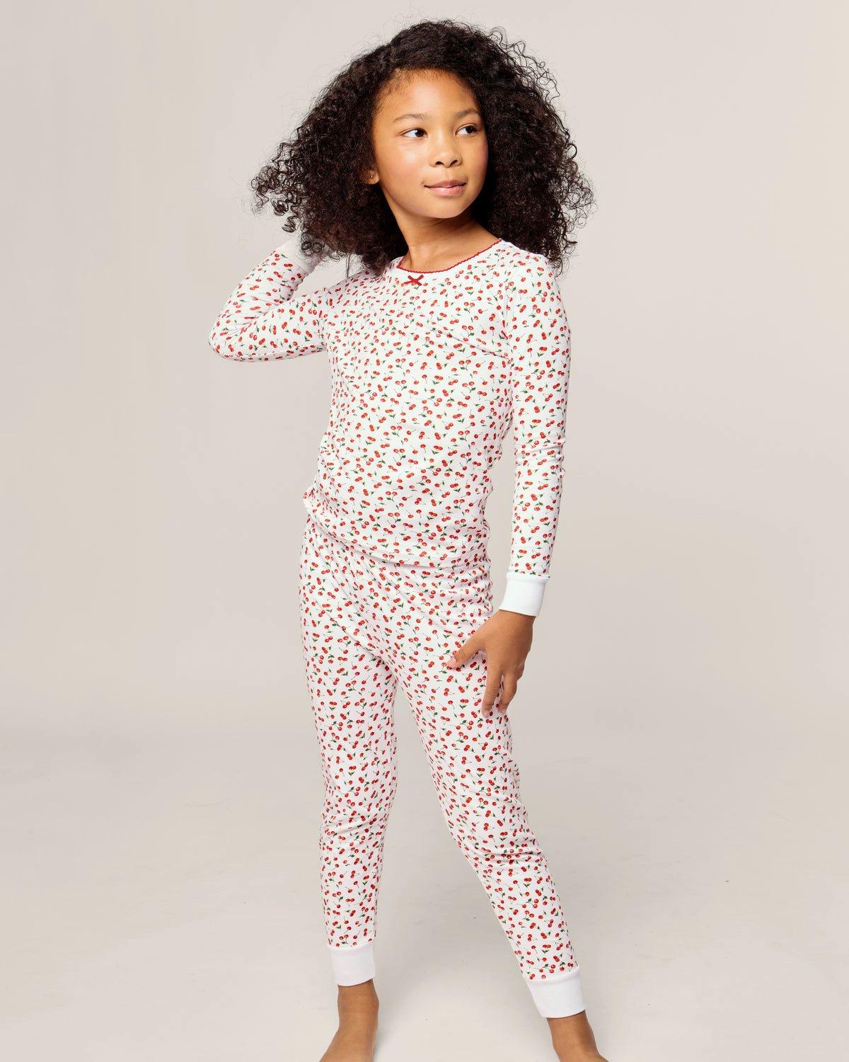Kids Pima Snug Fit Pajama in Cherry Orchard image number 1