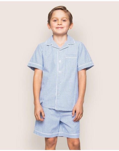 French Blue Seersucker Short Set