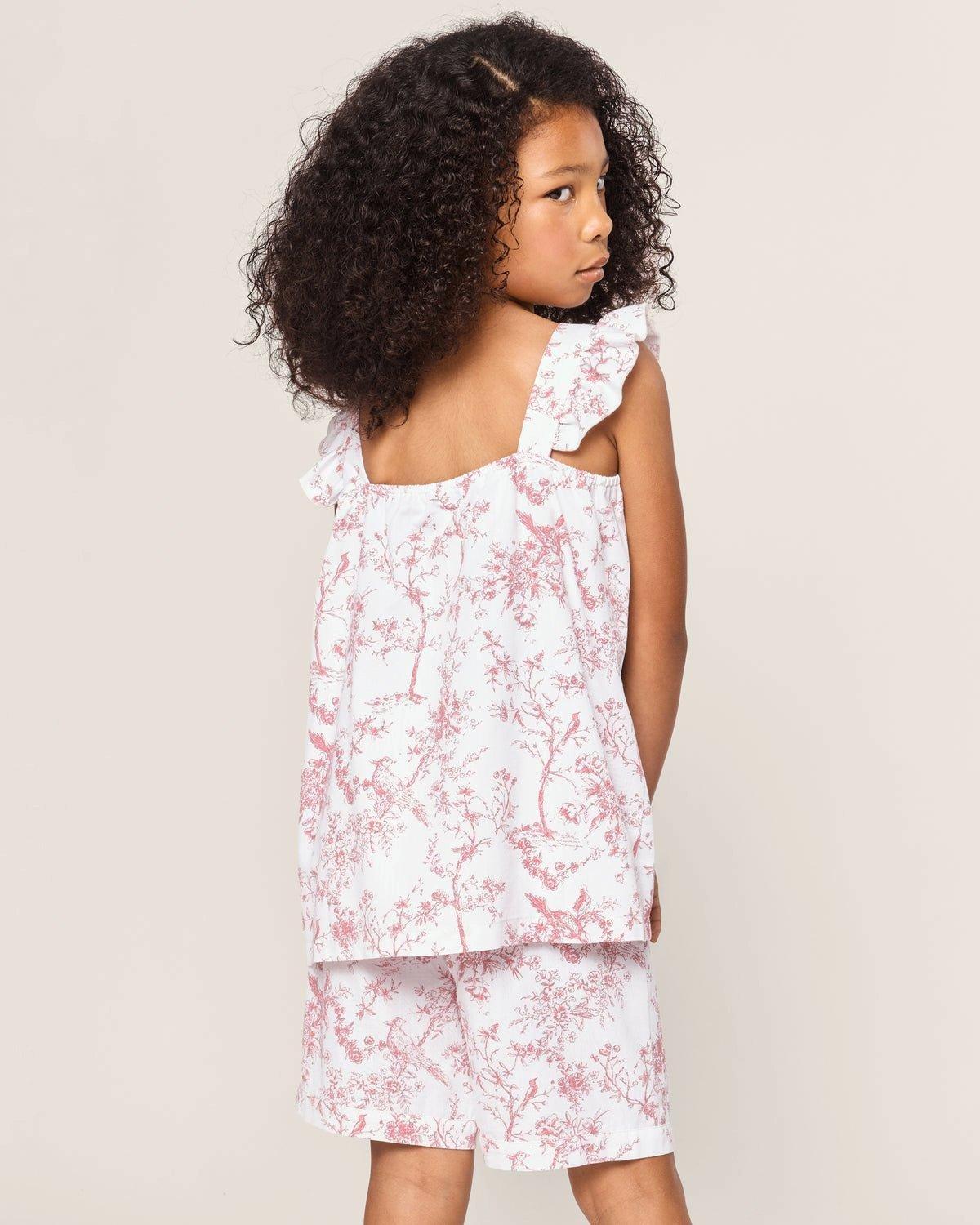 Girl's Twill Clara Short Set in Pink Timeless Toile image number 2