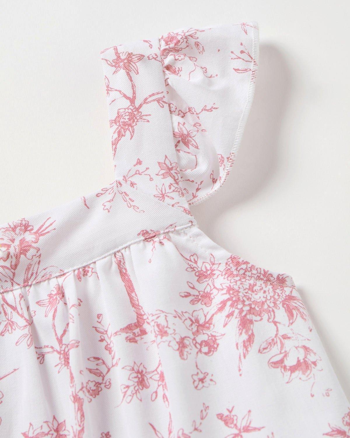 Girl's Twill Clara Short Set in Pink Timeless Toile image number 3