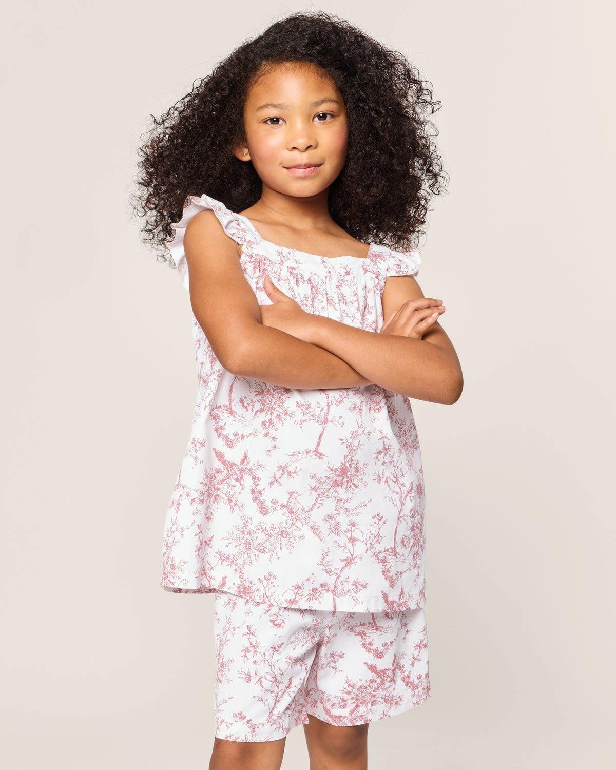 Girl's Twill Clara Short Set in Pink Timeless Toile image number 1