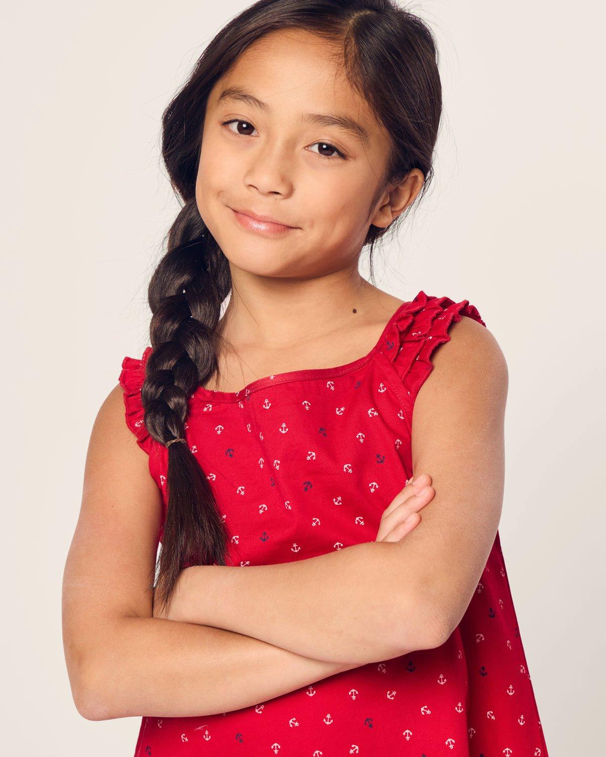 Girl's Twill Amelie Nightgown in Anchors Away image number 2