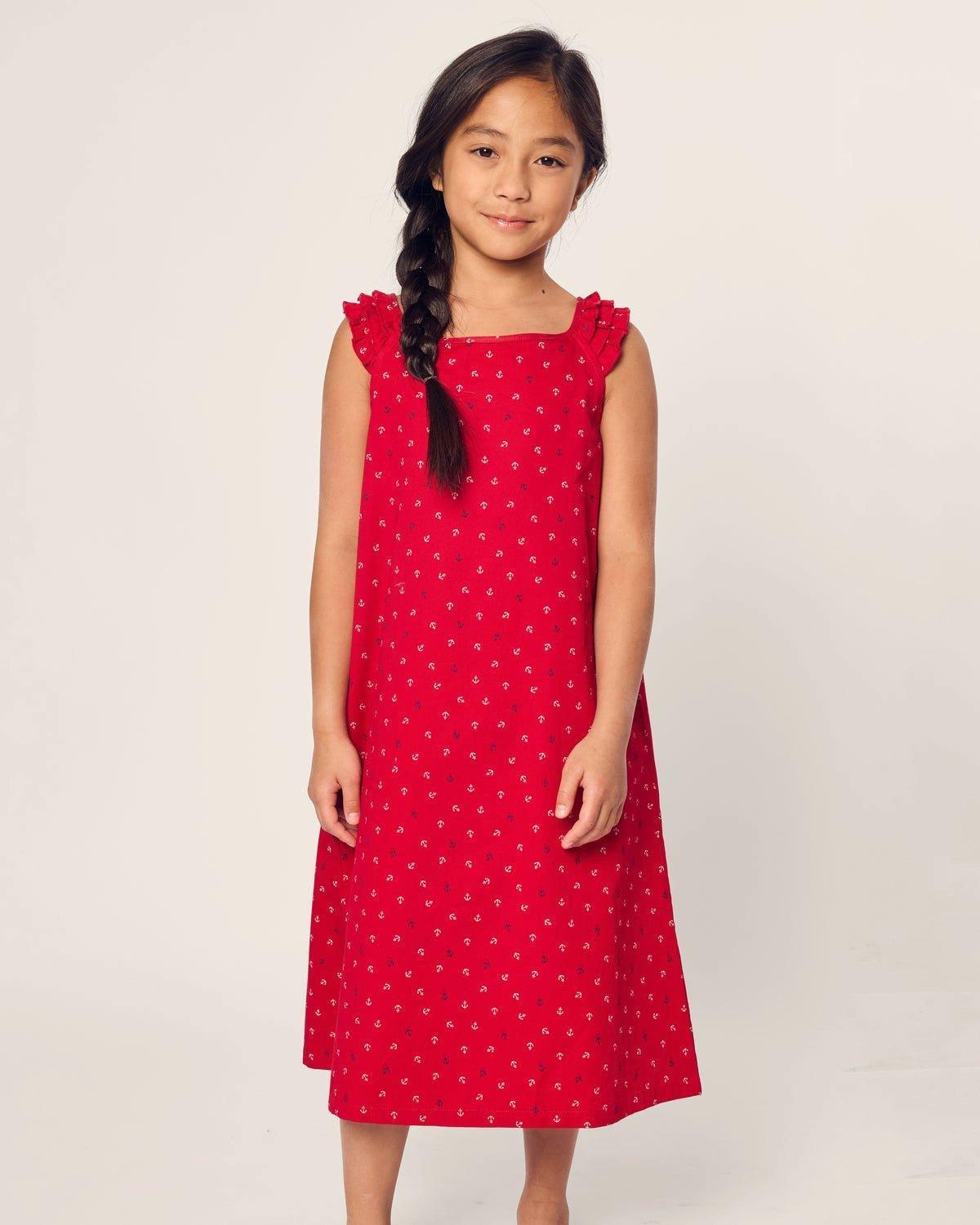 Girl's Twill Amelie Nightgown in Anchors Away image number 1