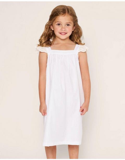 Girl's Twill Clara Nightgown in White