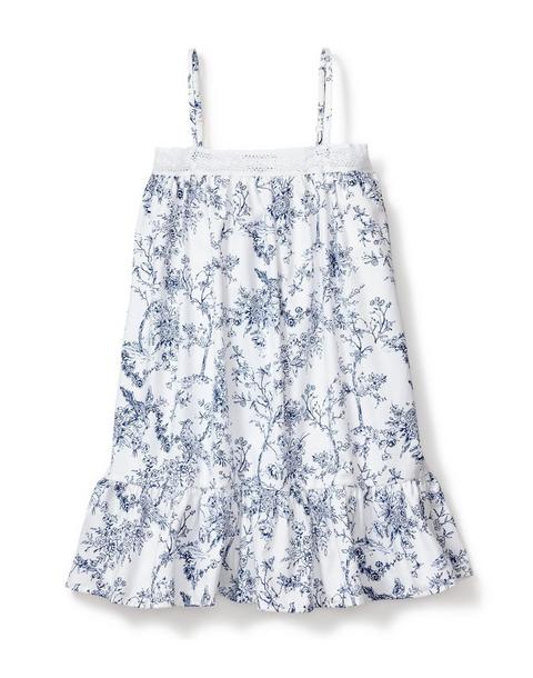 Girl's Twill Lily Nightgown in Blue Timeless Toile