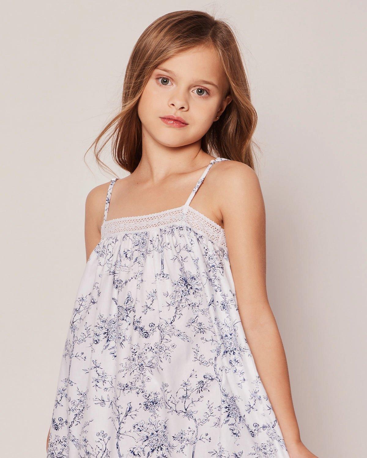 Girl's Twill Lily Nightgown in Blue Timeless Toile image number 2