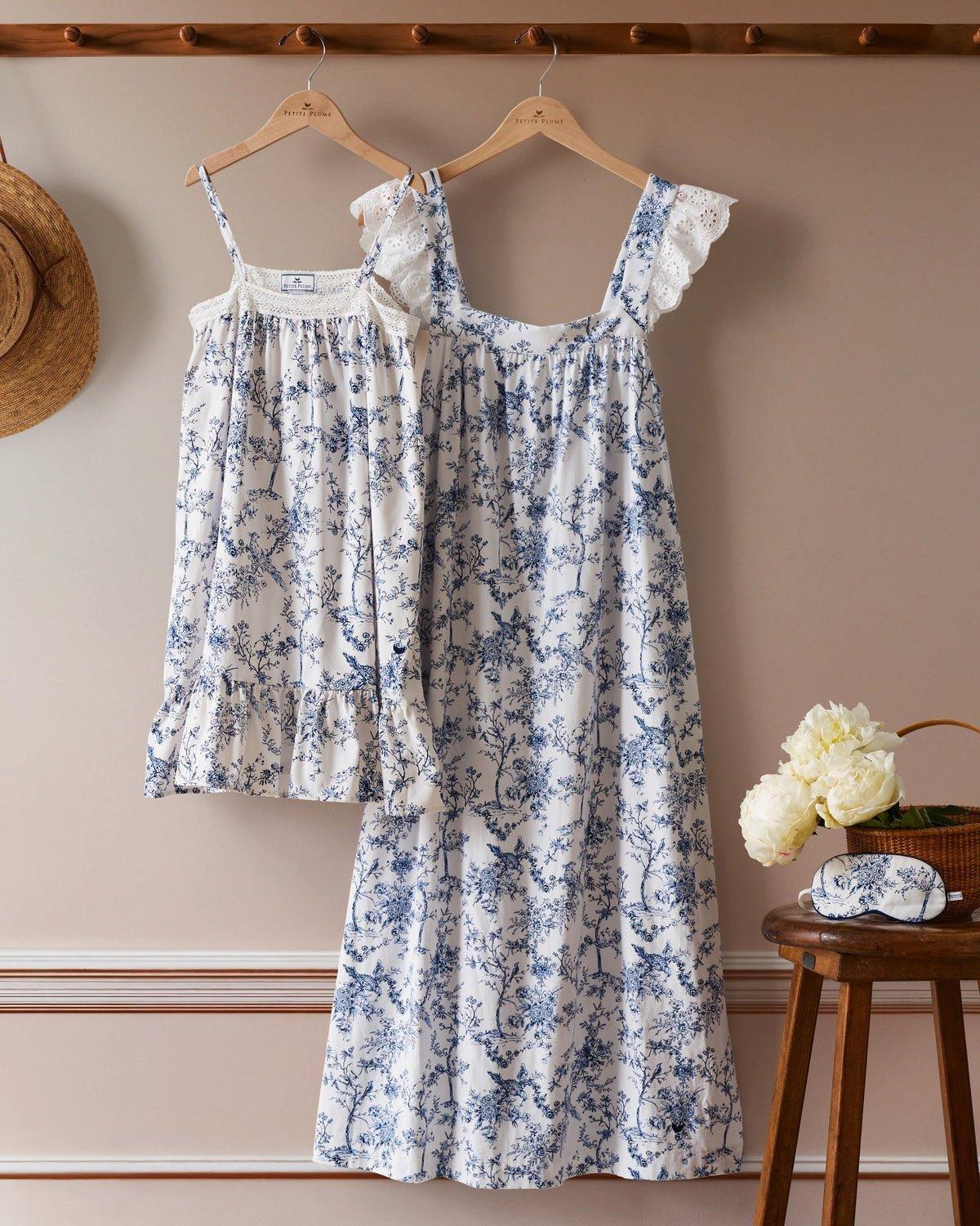 Girl's Twill Lily Nightgown in Blue Timeless Toile image number 3