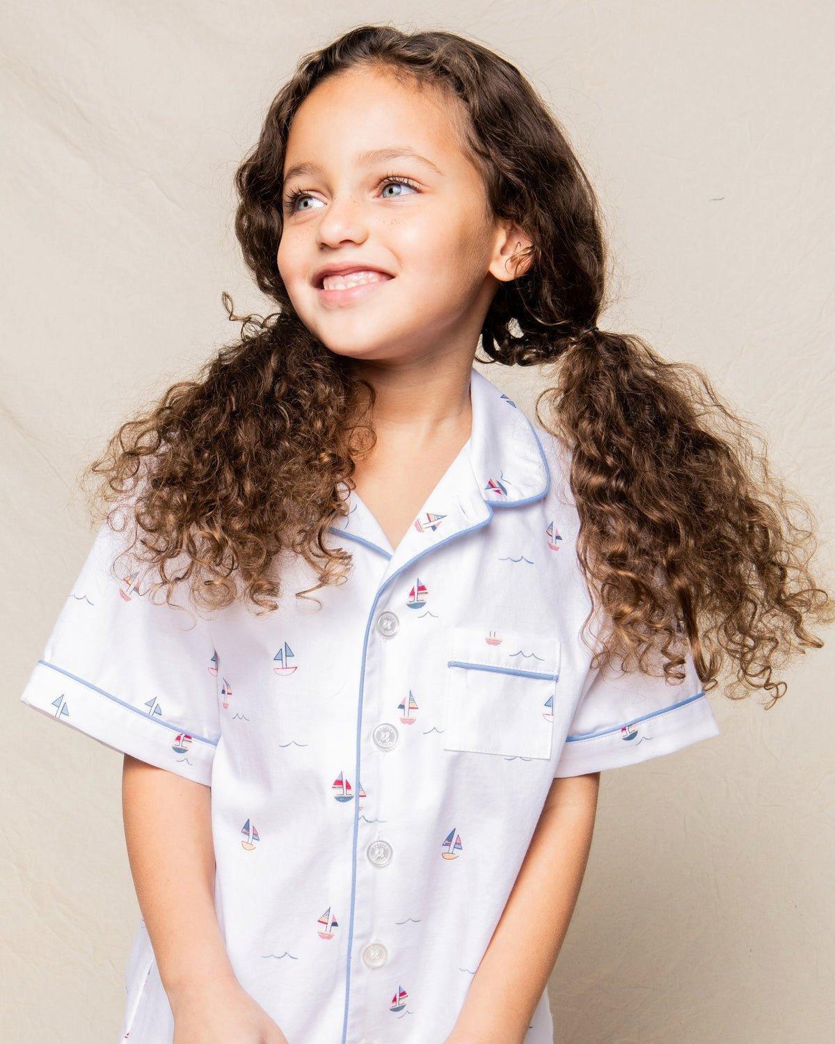 Kid's Twill Short Pajama Set in Bateau image number 2