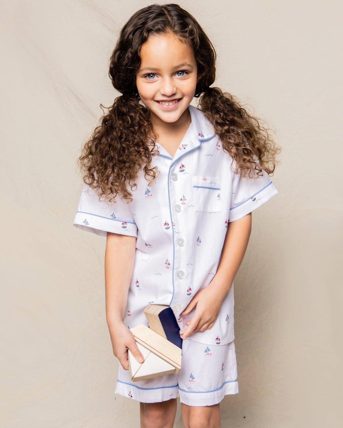 Kid's Twill Short Pajama Set in Bateau image number 1