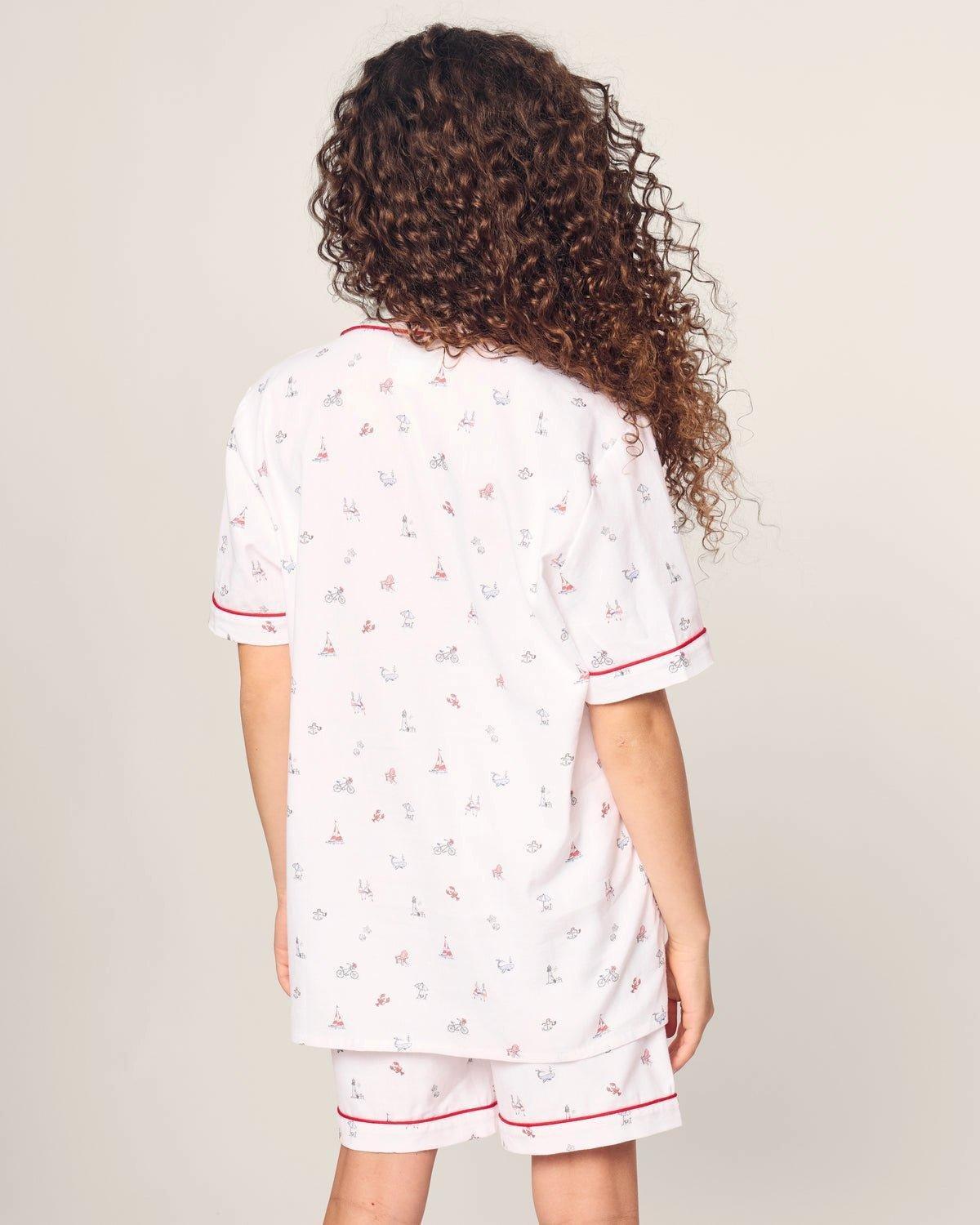 Kid's Twill Short Pajama Set in Coastal Charms image number 2