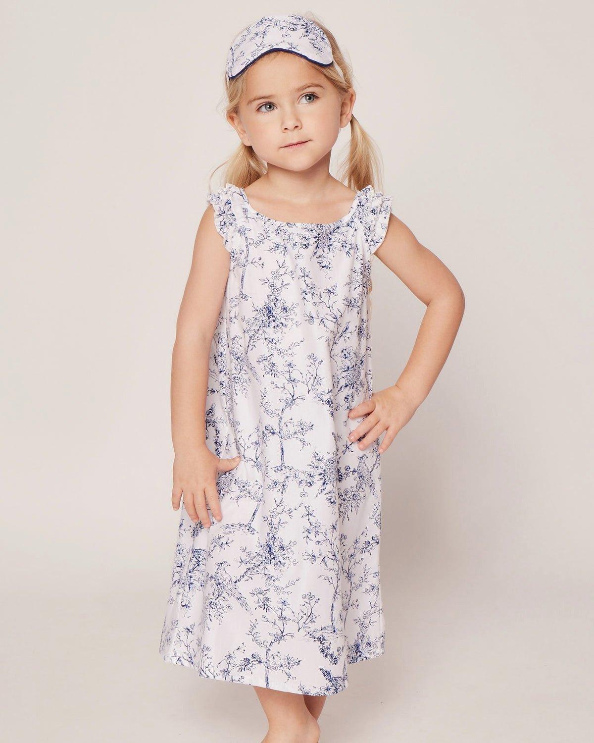 Girl's Twill Amelie Nightgown in Blue Timeless Toile image number 1