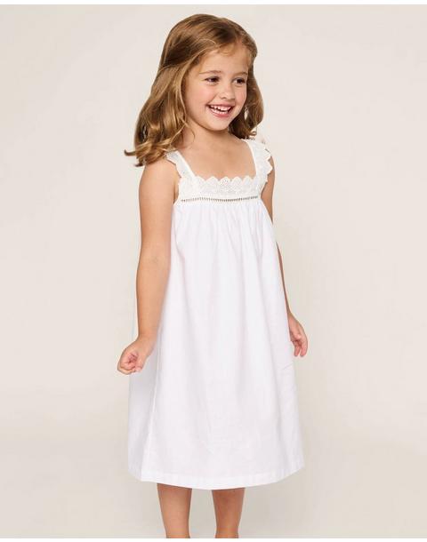 Girl's Twill Esme Nightgown in White