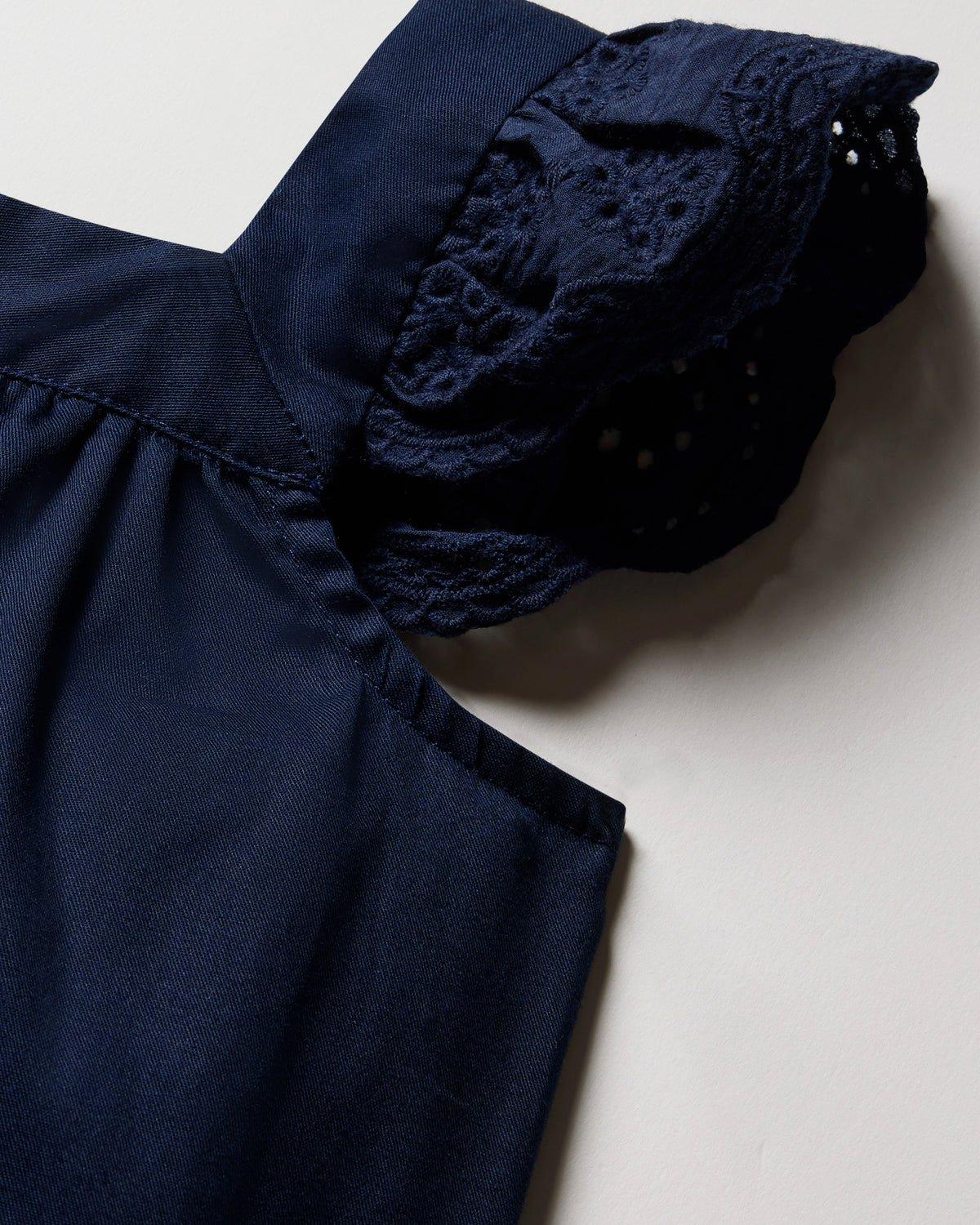 Girl's Twill Clara Short Set in Navy image number 4