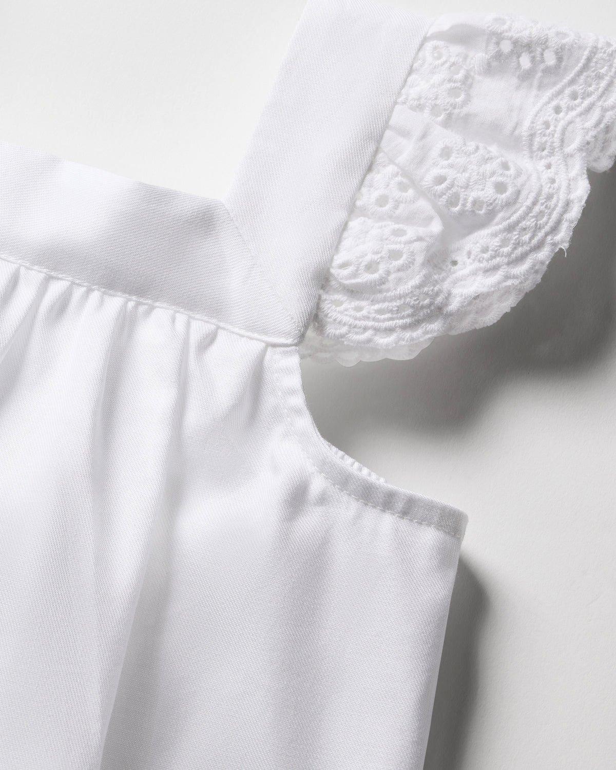 Girl's Twill Clara Short Set in White image number 4