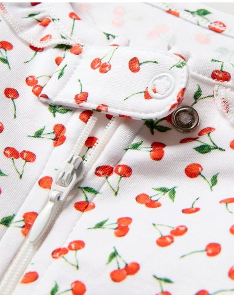 Baby Pima Romper in Cherry Orchard