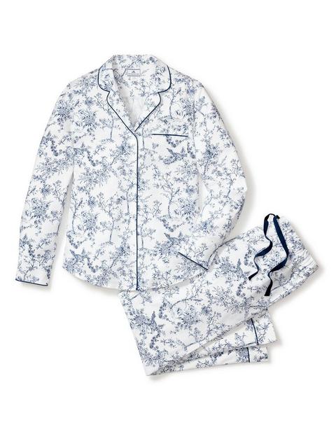 Women's Twill Pajama Set in Blue Timeless Toile