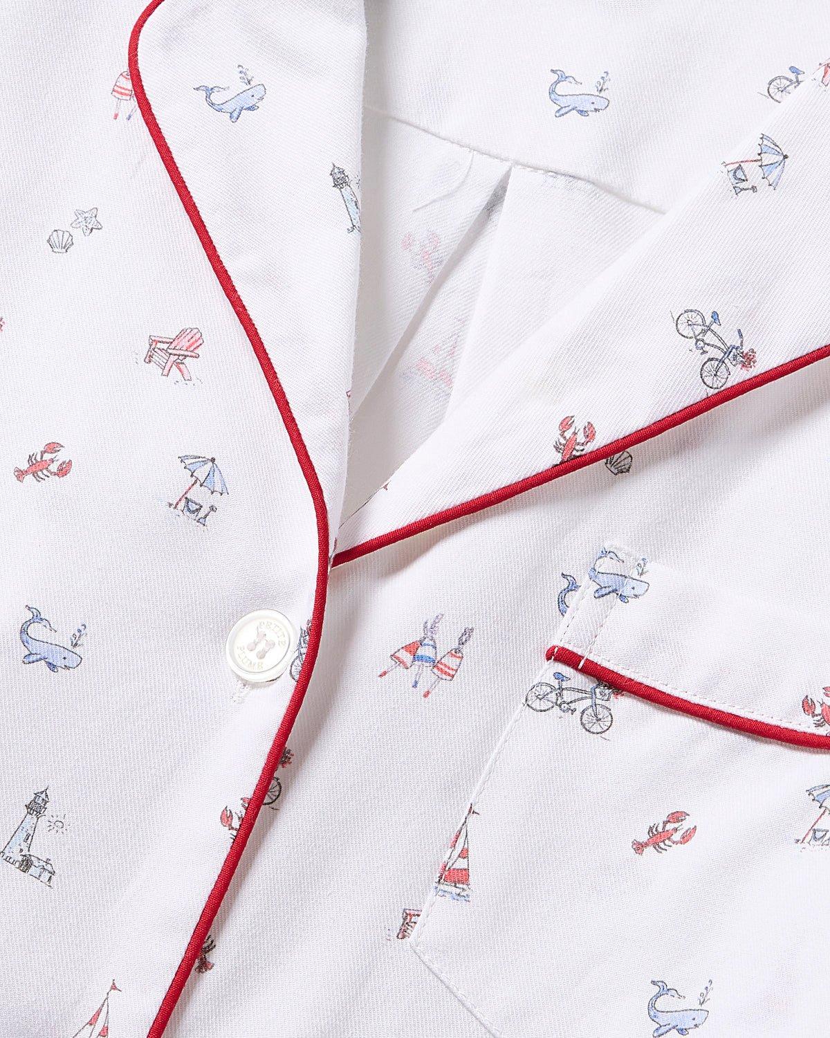 Women's Twill Pajama Set in Coastal Charms image number 2