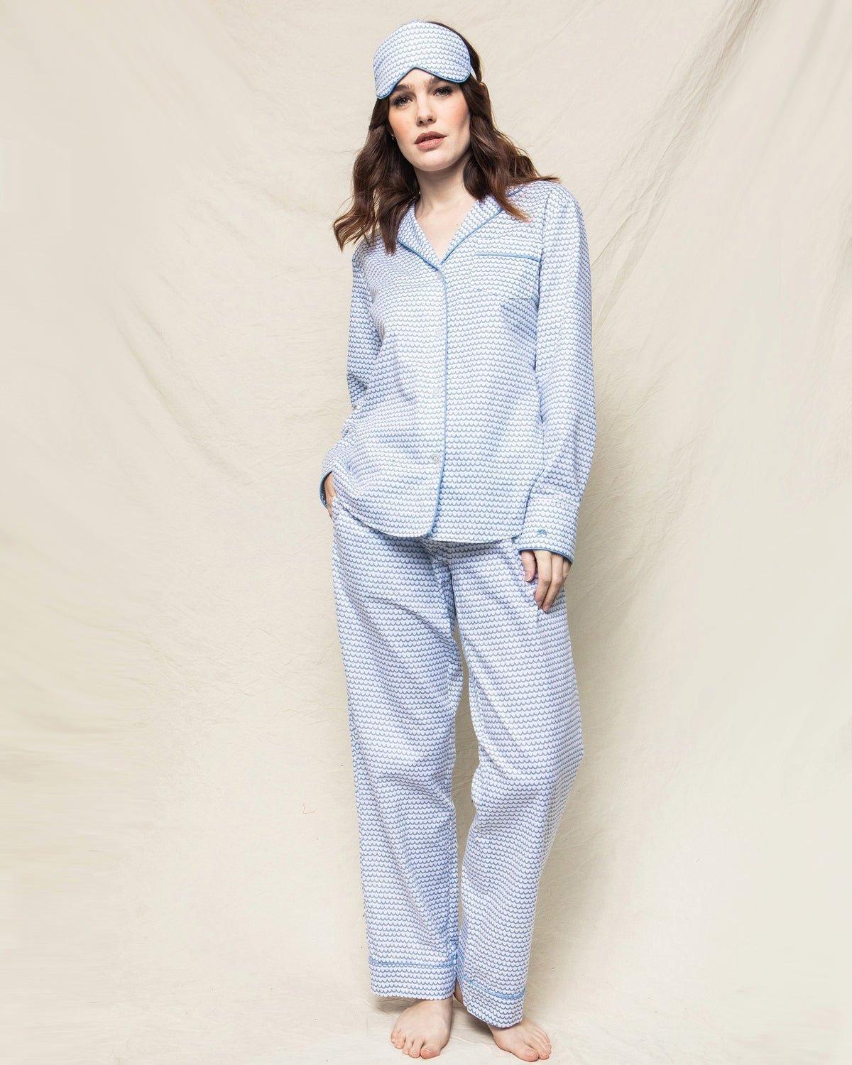 Women's Twill Pajama Set in La Mer image number 1