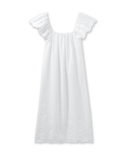 Women's Twill Ava Nightgown in White