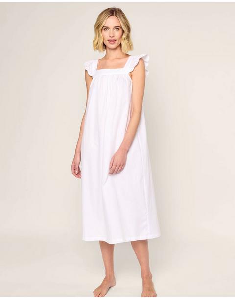 Women's Twill Clara Nightgown in White