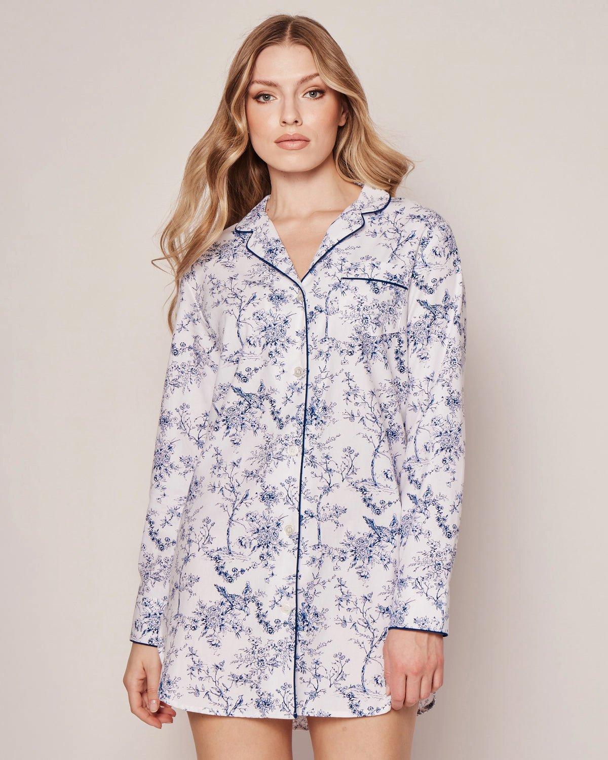 Women's Twill Nightshirt in Blue Timeless Toile image number 1