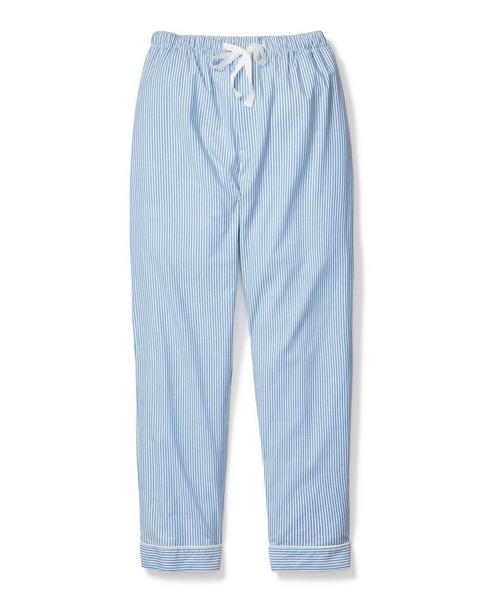 Men's Twill Pajama Pants in French Blue Seersucker