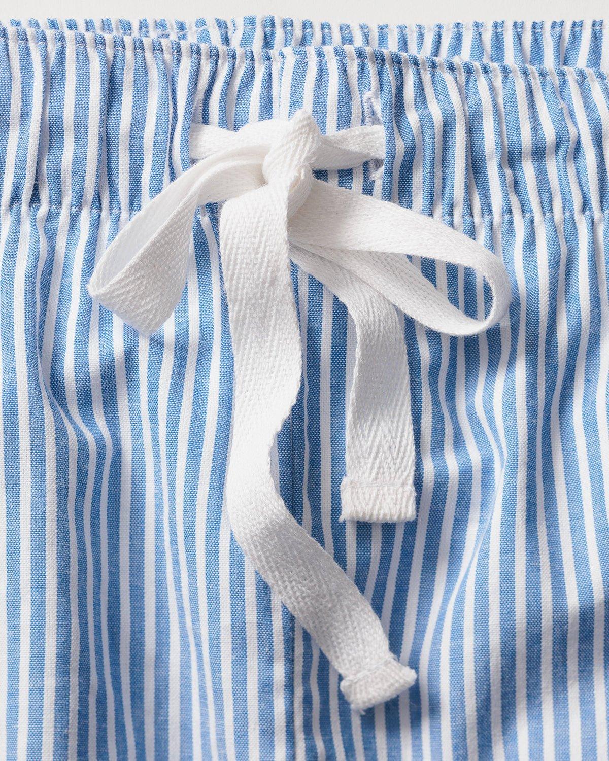 Men's Twill Pajama Pants in French Blue Seersucker image number 4