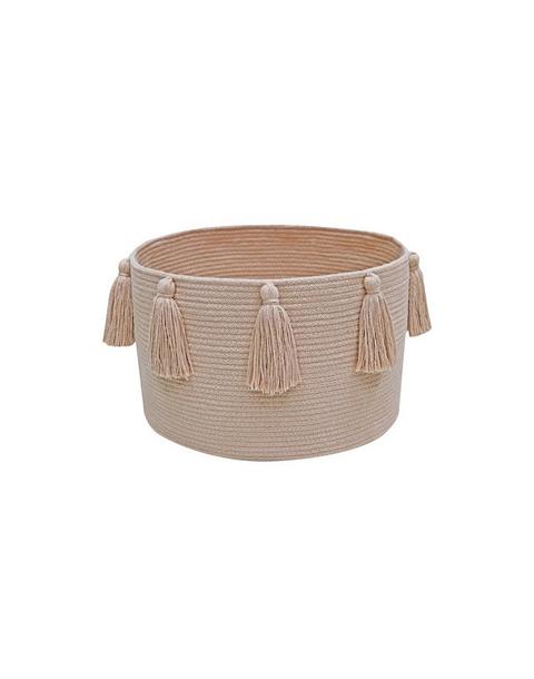 Basket New Tassels Rose