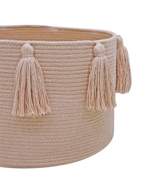 Basket New Tassels Rose