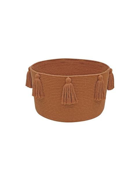 Basket New Tassels Chestnut