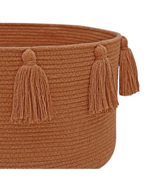 Basket New Tassels Chestnut