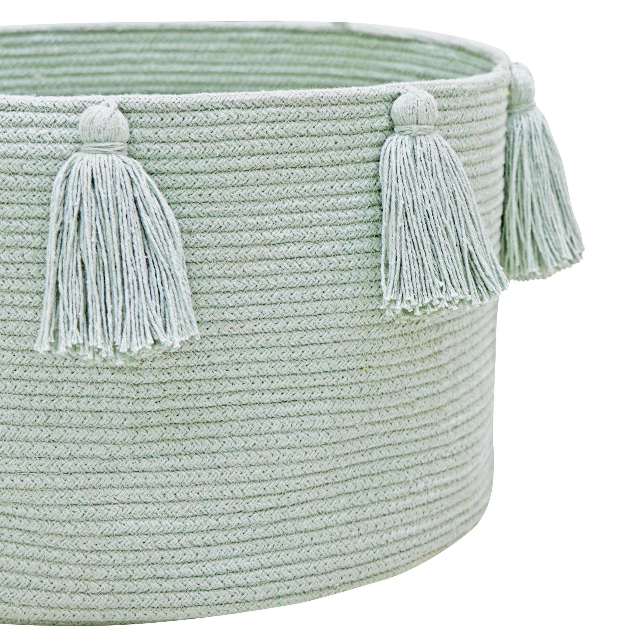 Basket New Tassels Blue Sage image number 1