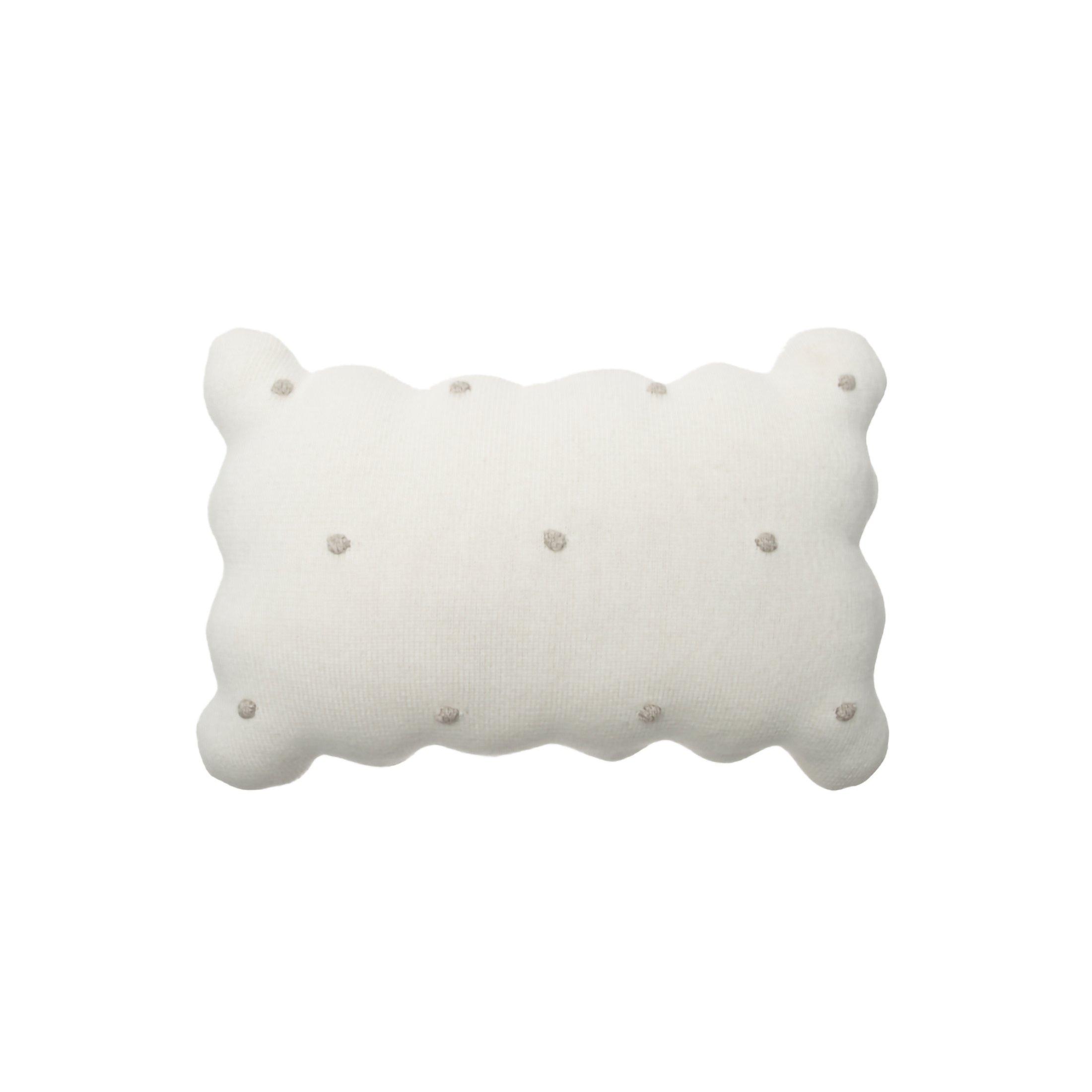 Knitted Cushion Biscuit Ivory