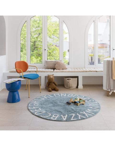 Washable Rug ABC Natural Vintage Blue