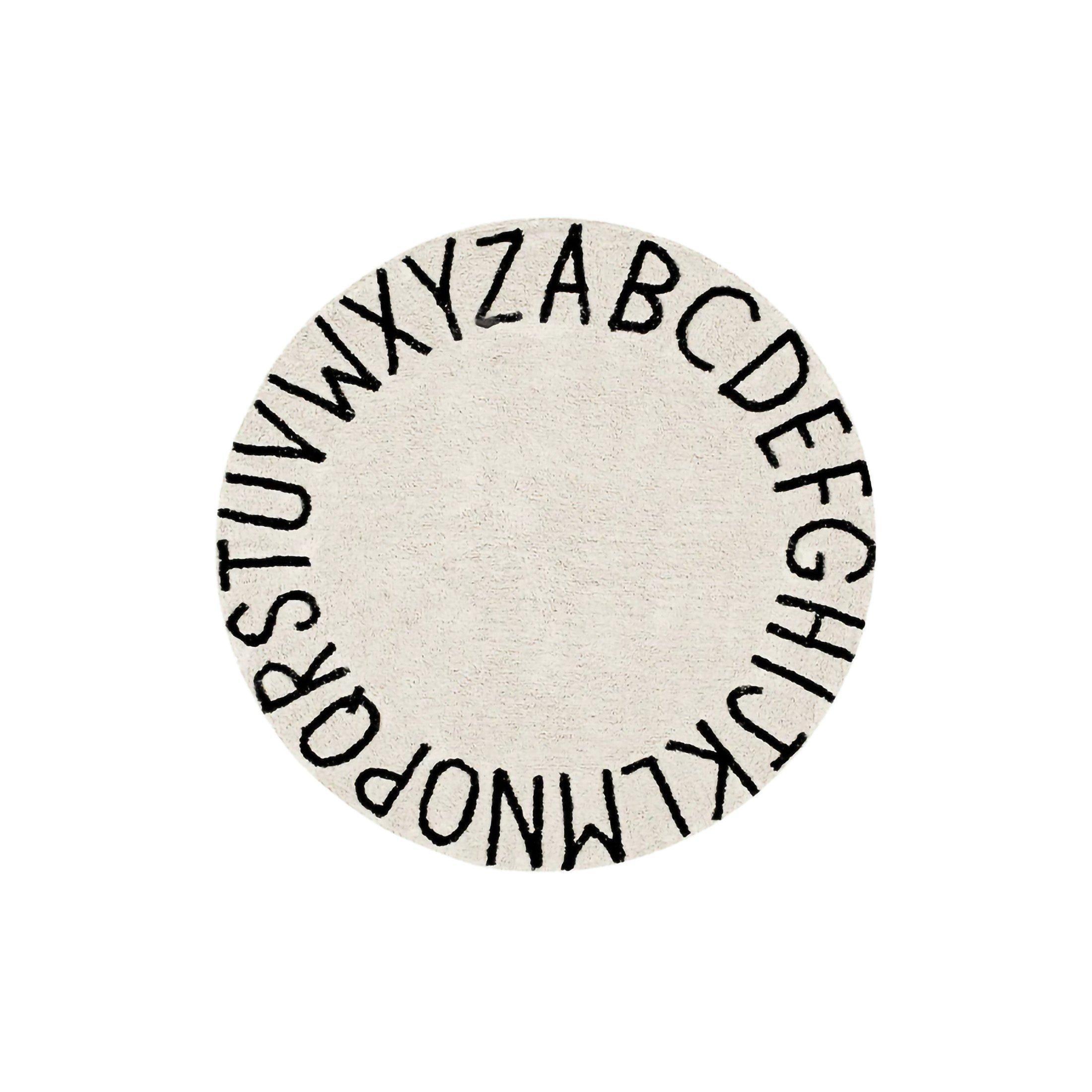 Washable Rug ABC Natural - Black