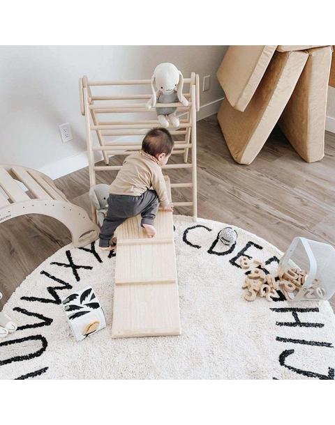 Washable Rug ABC Natural - Black