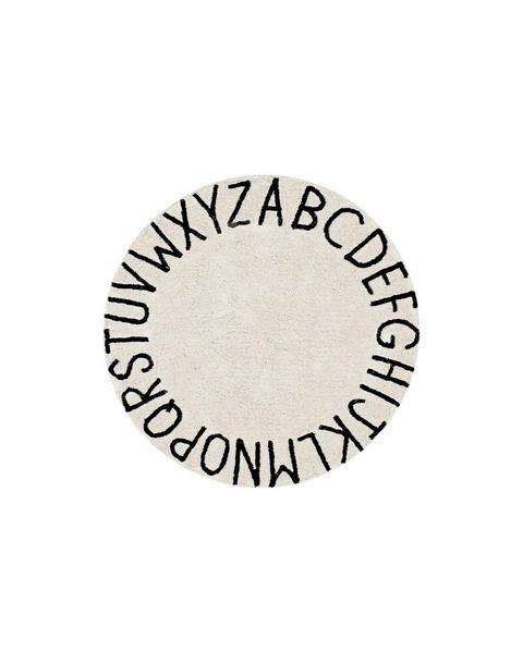 Washable Rug ABC Natural - Black