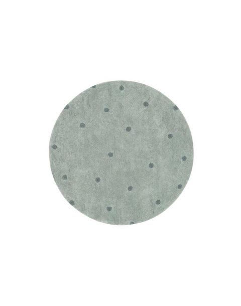 Washable Rug Round Dot Blue Sage