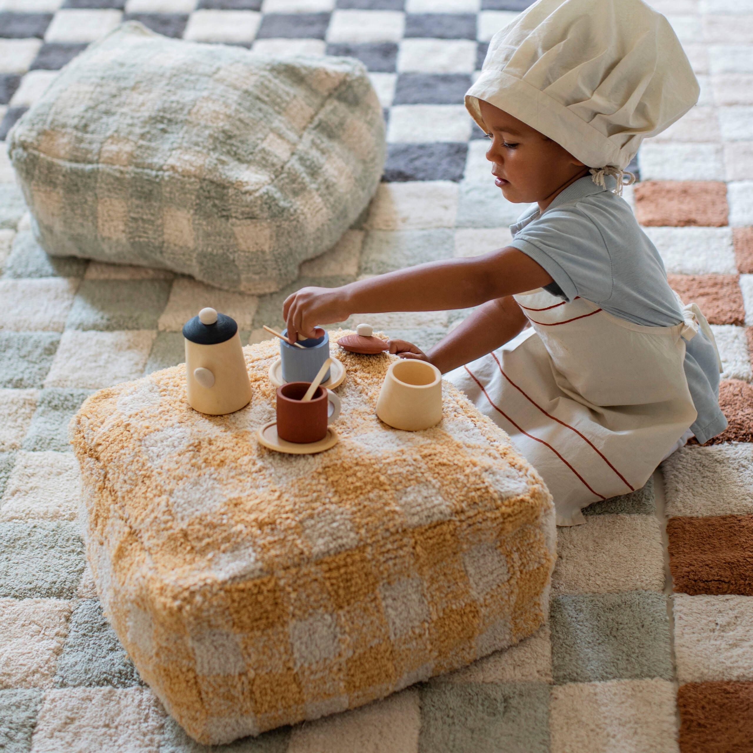 Washable Rug Kitchen Tiles Blue Sage image number 2