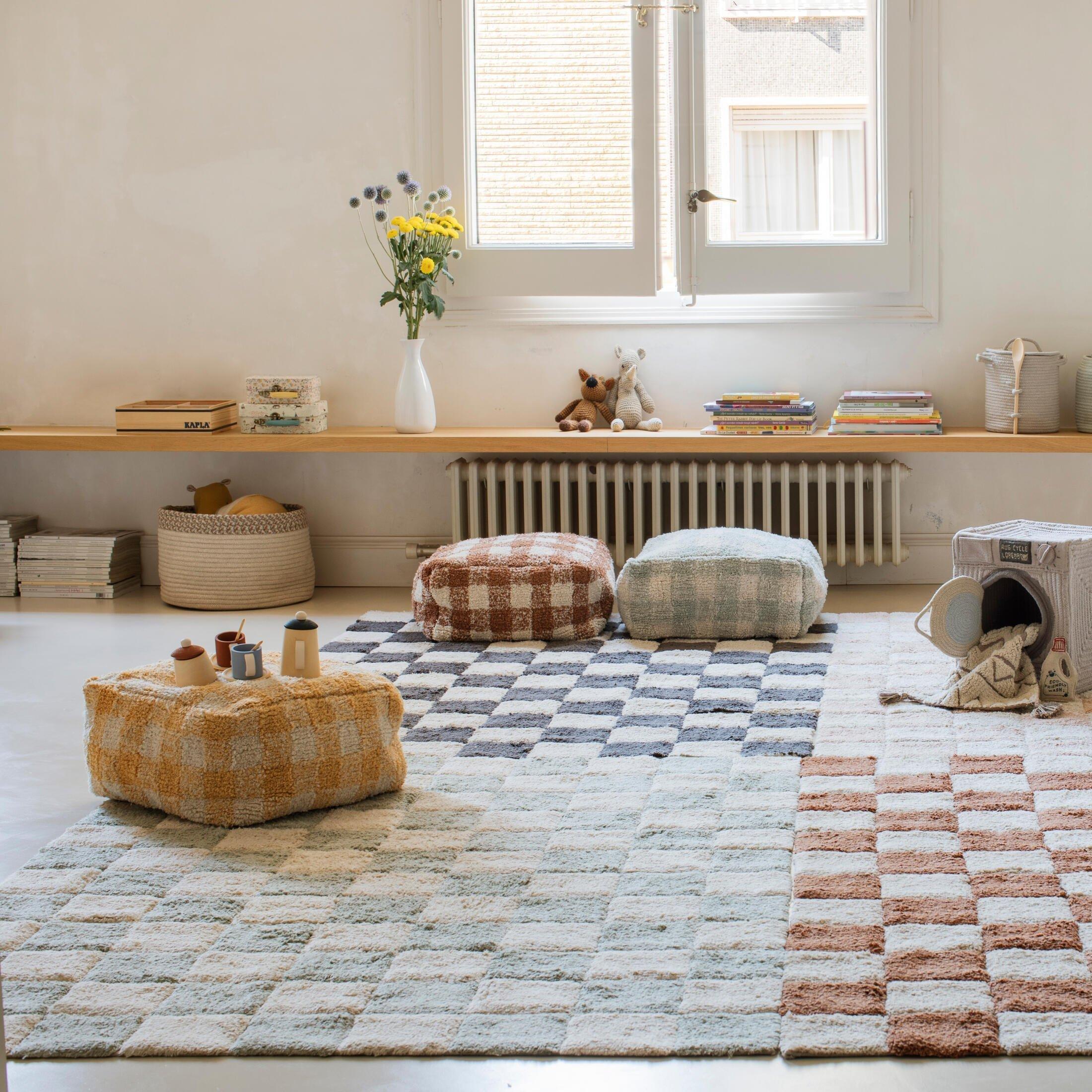 Washable Rug Kitchen Tiles Blue Sage image number 4