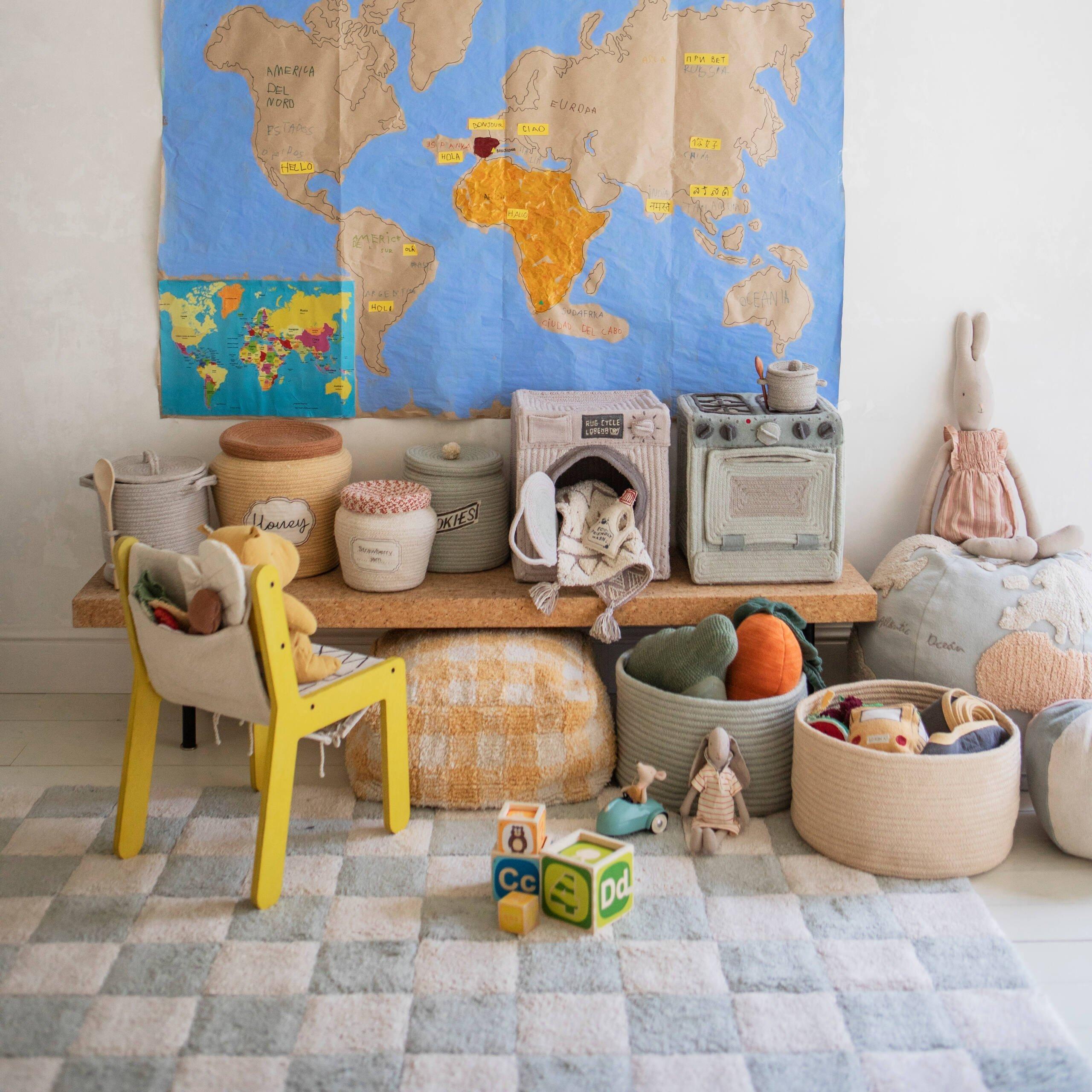 Washable Rug Kitchen Tiles Blue Sage image number 1