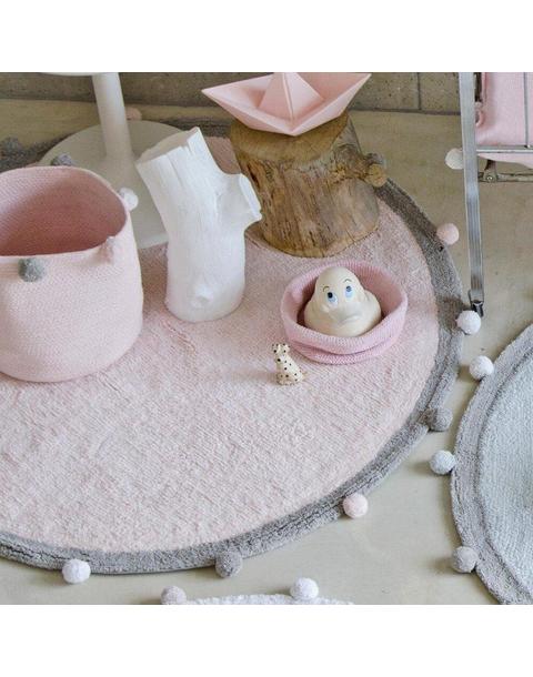 Washable Rug Bubbly Soft Pink - Grey