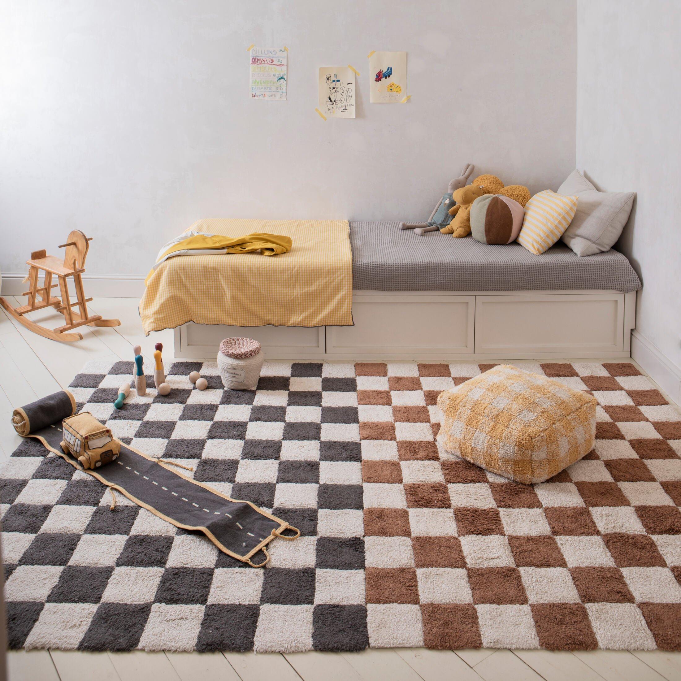 Washable Rug Kitchen Tiles Dark Grey image number 3