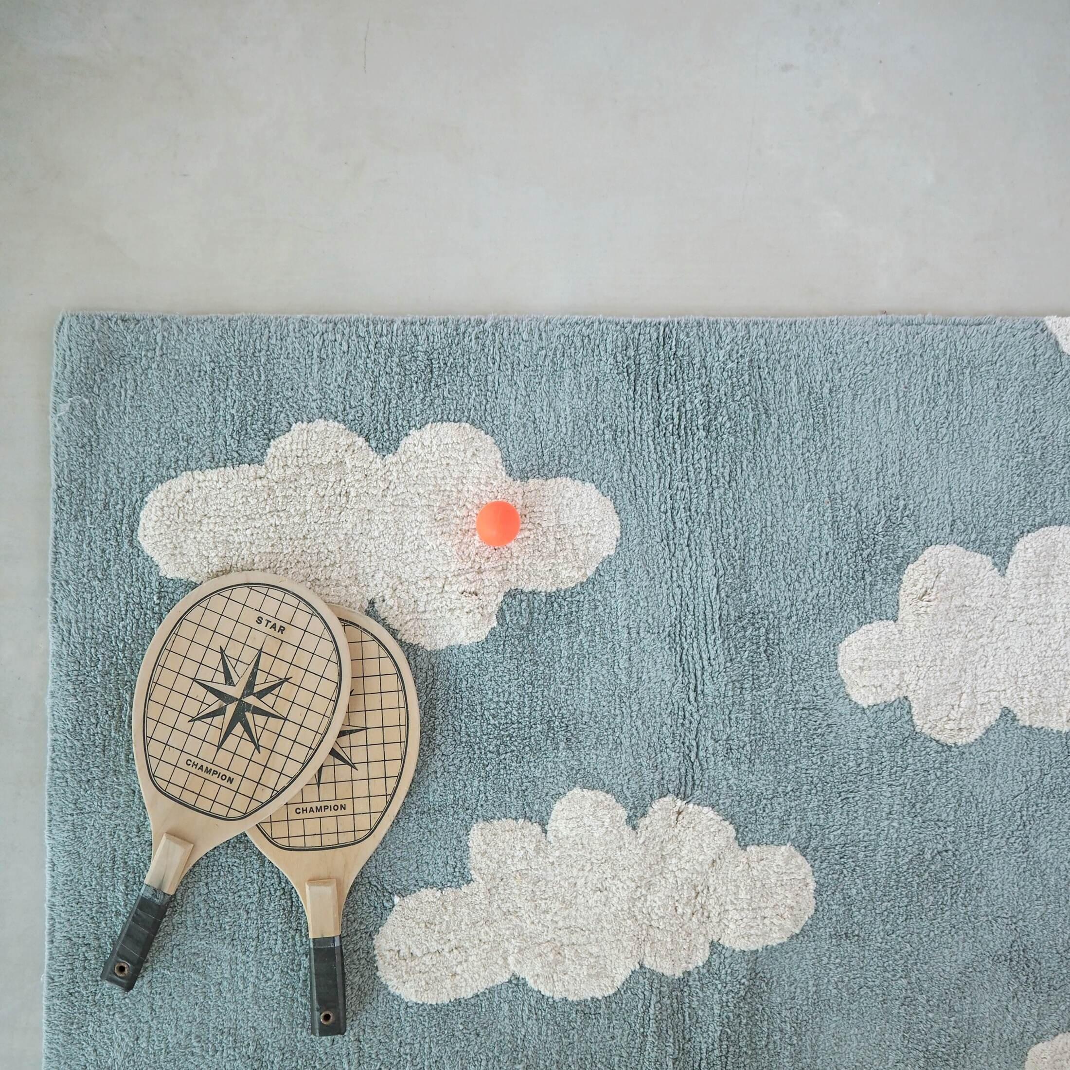 Washable Rug Clouds Vintage Blue image number 2