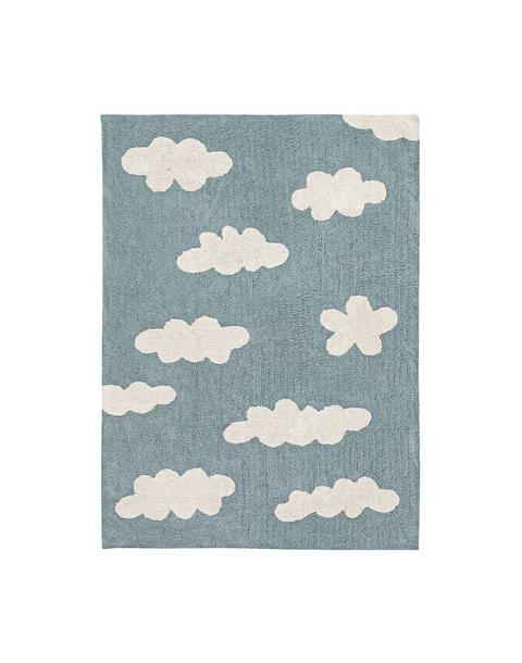 Washable Rug Clouds Vintage Blue