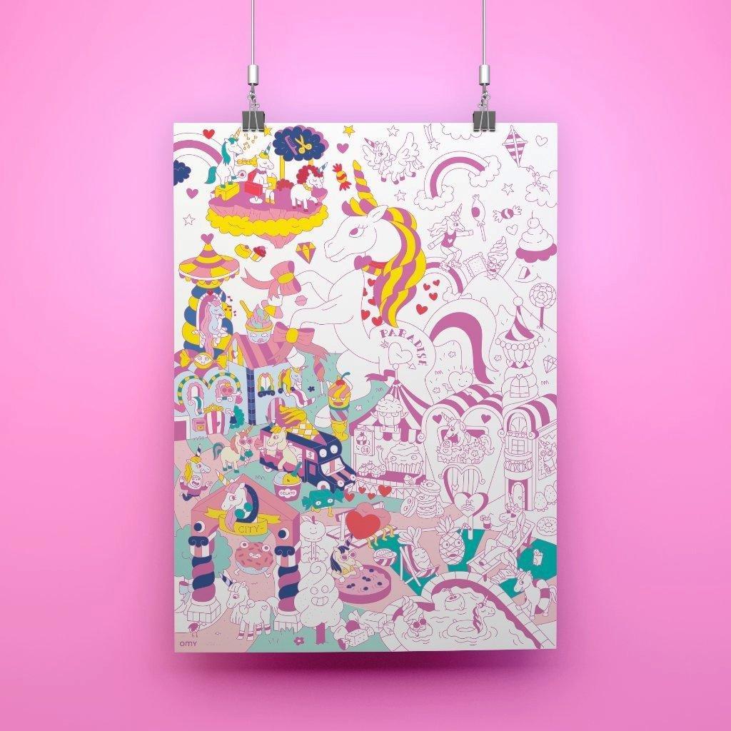 Giant Coloring Poster Unicorn image number 1