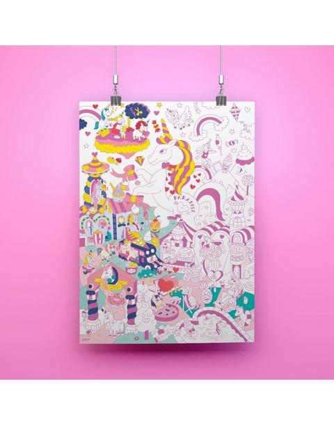 Giant Coloring Poster Unicorn