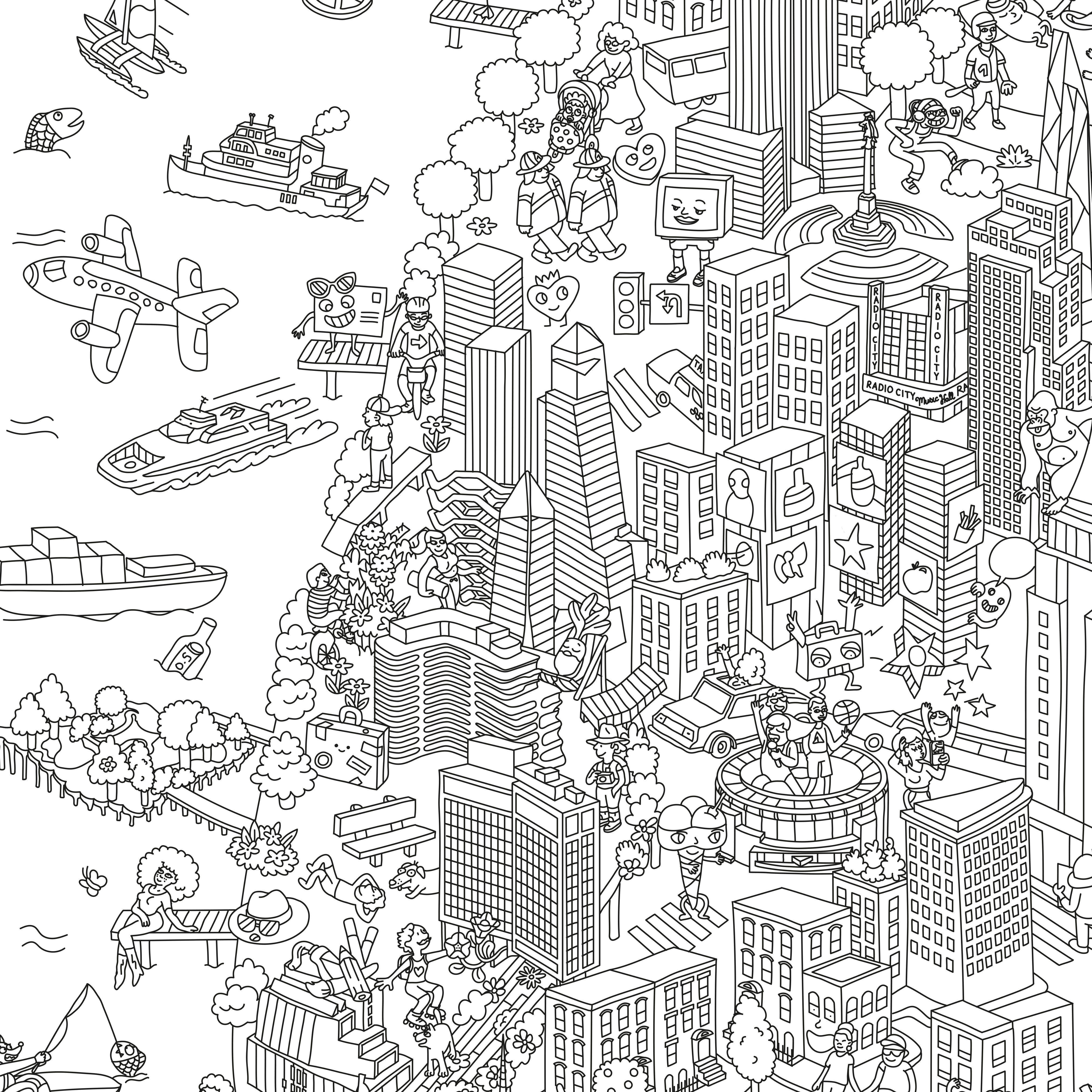 Giant Coloring Poster NY image number 1